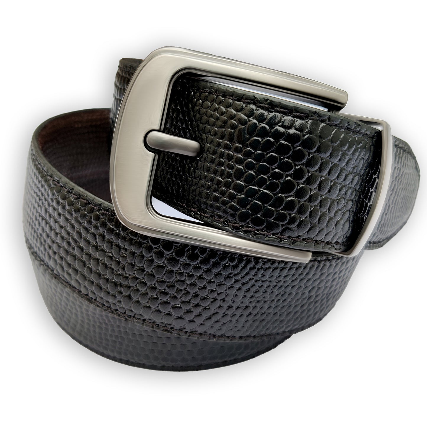 Milled Pattern Premium Leather Belt