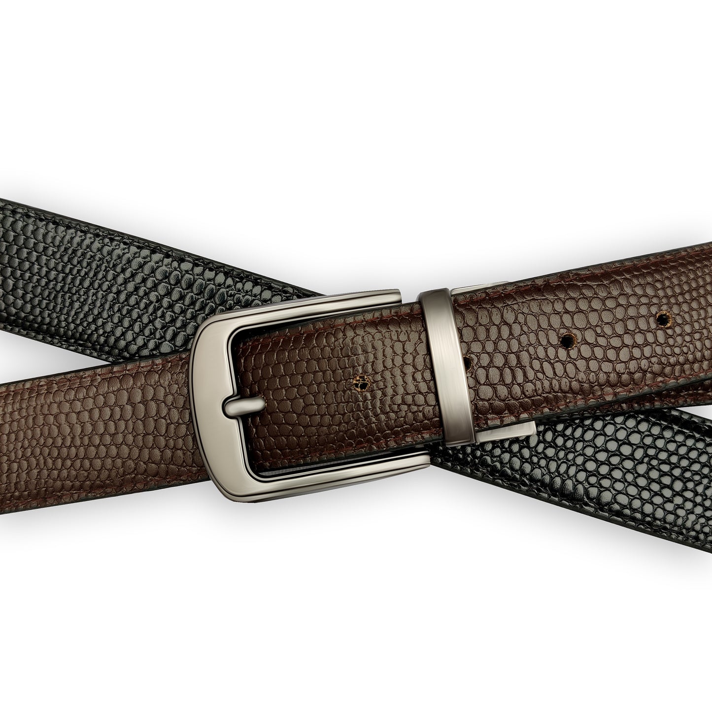 Milled Pattern Premium Leather Belt